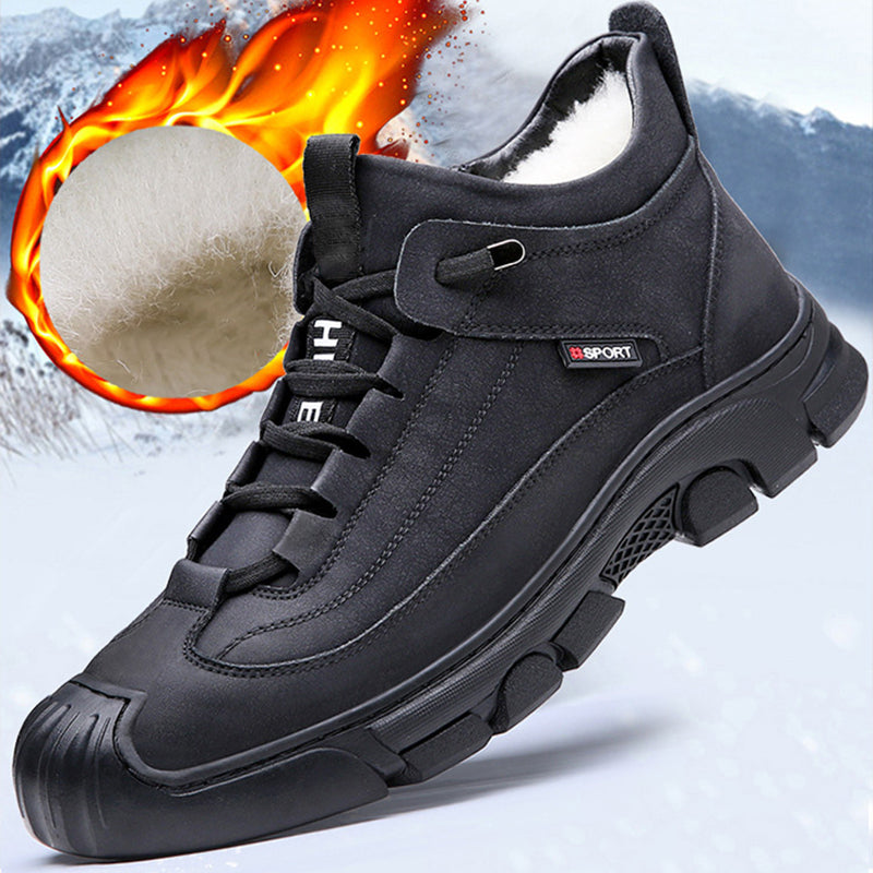🔥Wintercadeau🔥 Leren herensneakers met inzet van synthetisch bont