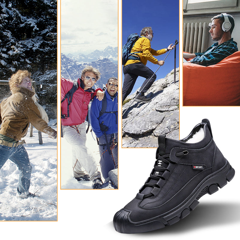 🔥Wintercadeau🔥 Leren herensneakers met inzet van synthetisch bont