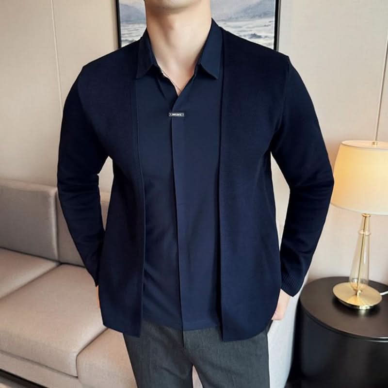 Heren Casual Effen Kleur Nep 2-delige Top