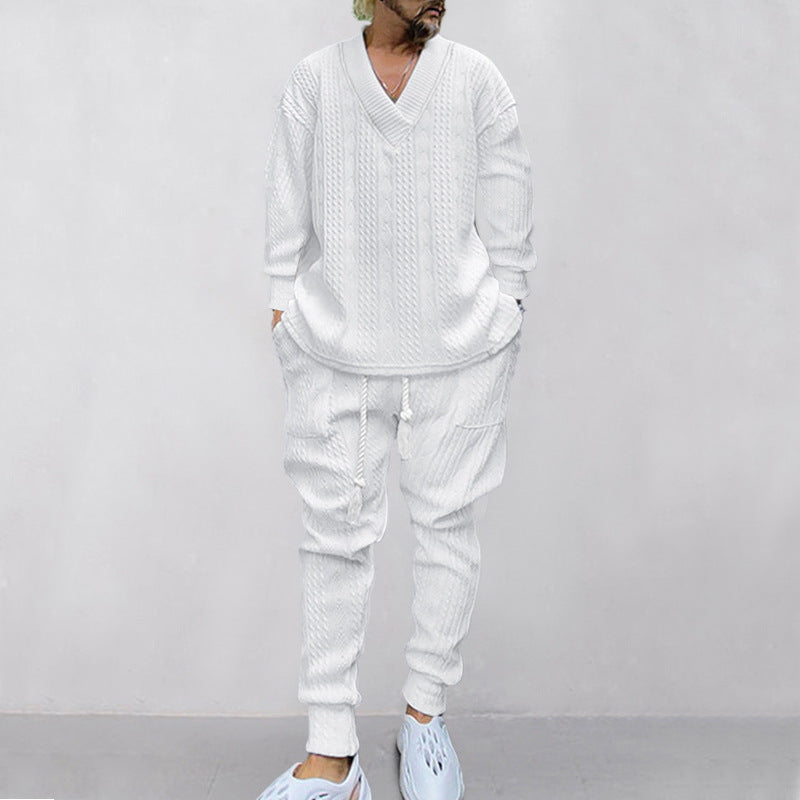 🎉Speciale prijs🎉V-hals loose sweatshirt en joggingbroek tweedelig voor heren