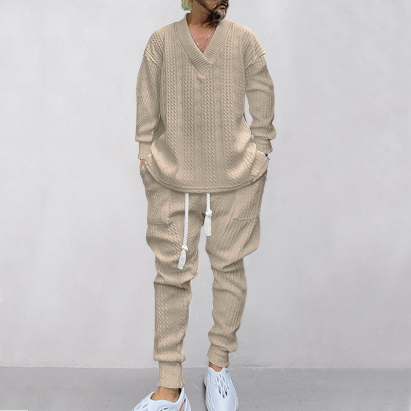 🎉Speciale prijs🎉V-hals loose sweatshirt en joggingbroek tweedelig voor heren