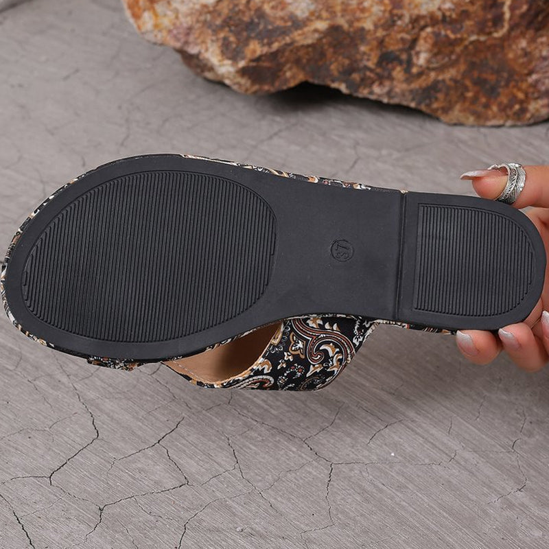 Lichtgewicht orthopedische platte sandalen voor dames🩴🎨Vintage en modern gecombineerd