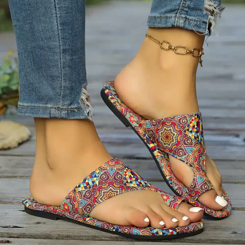 Lichtgewicht orthopedische platte sandalen voor dames🩴🎨Vintage en modern gecombineerd