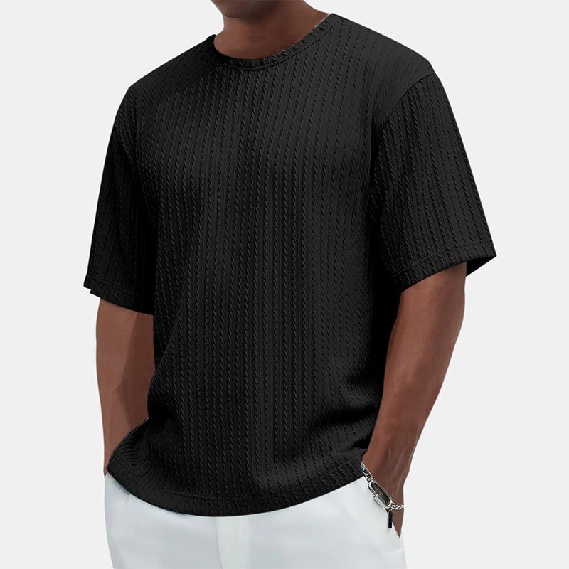 Heren Casual Veelzijdig Gestructureerd Crew Hals T-shirt