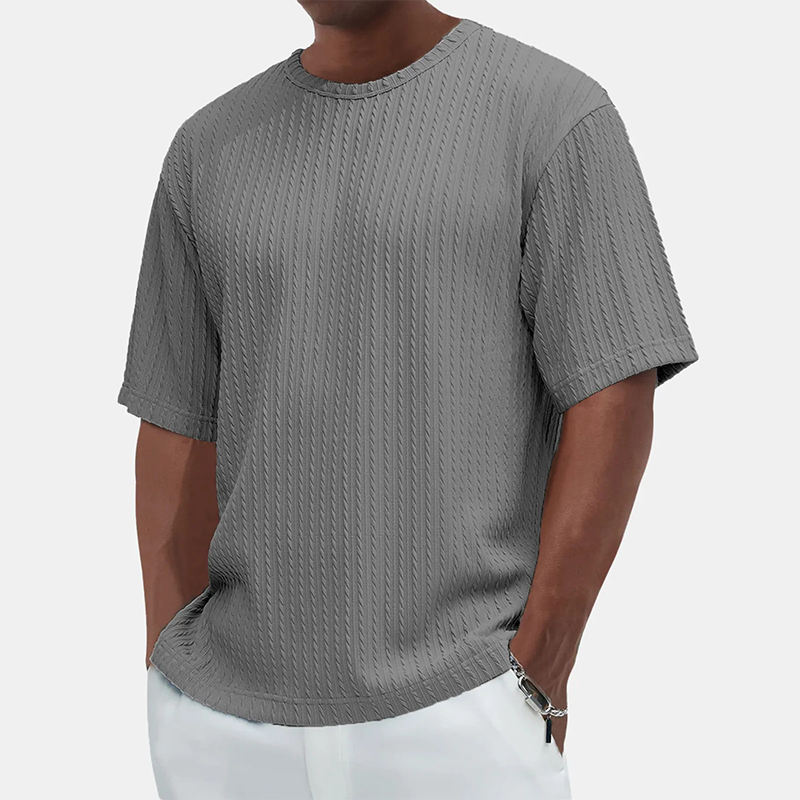 Heren Casual Veelzijdig Gestructureerd Crew Hals T-shirt