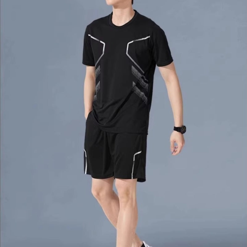 Snel drogende T-shirt en korte broek voor heren