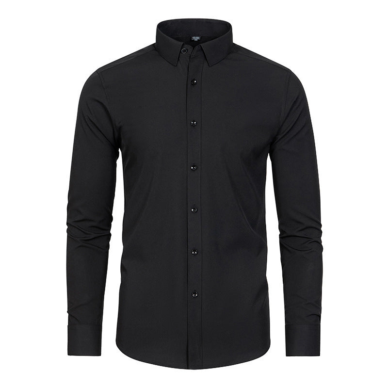 🔥Uitverkoop 50% Korting💖Zijdezacht, kreukvrij, effen stretch overhemd voor heren