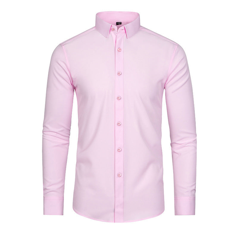 🔥Uitverkoop 50% Korting💖Zijdezacht, kreukvrij, effen stretch overhemd voor heren