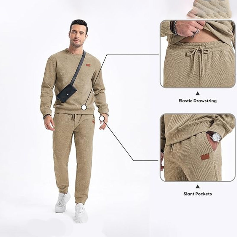 š„55% kortingš„Heren Gebreide Jacquard 2-Delige Set - Sweatshirt & Joggingbroek