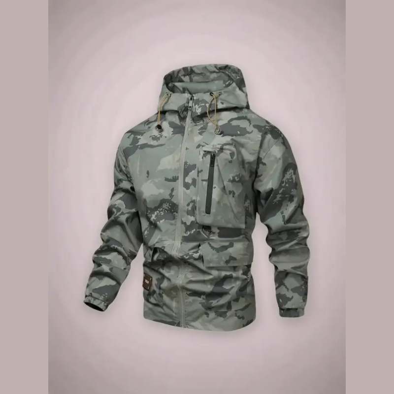 Heren camouflage capuchonjack met meerdere zakken