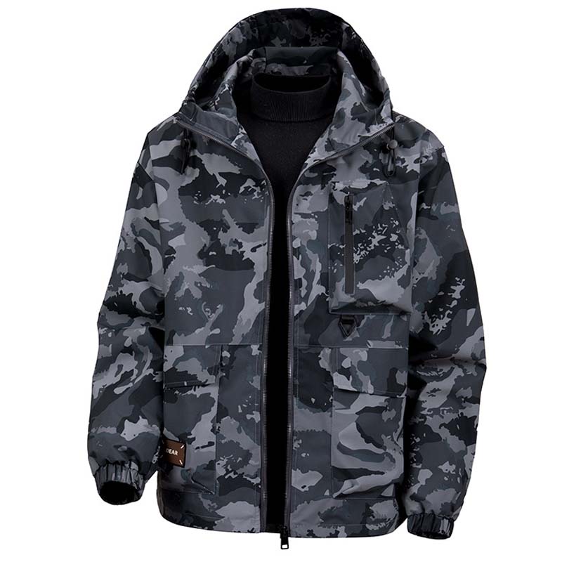 Heren camouflage capuchonjack met meerdere zakken