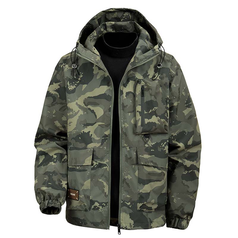 Heren camouflage capuchonjack met meerdere zakken