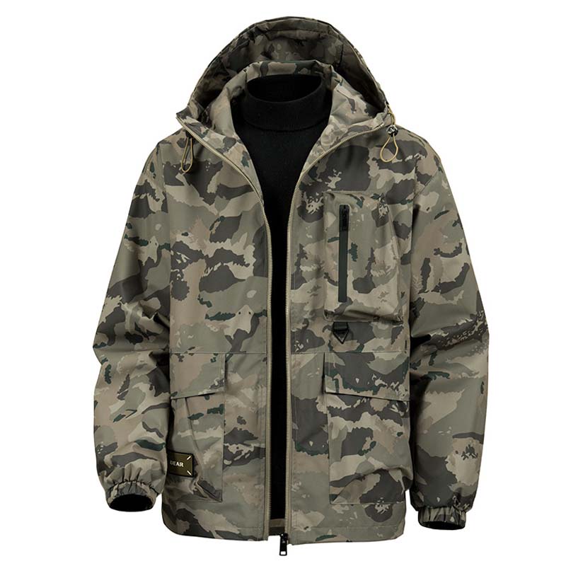 Heren camouflage capuchonjack met meerdere zakken