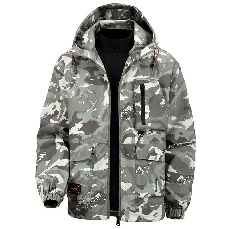 Heren camouflage capuchonjack met meerdere zakken