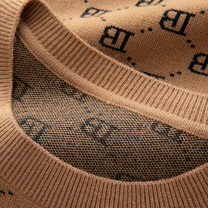 Trendy pullover met lange mouwen en print voor heren, slim fit