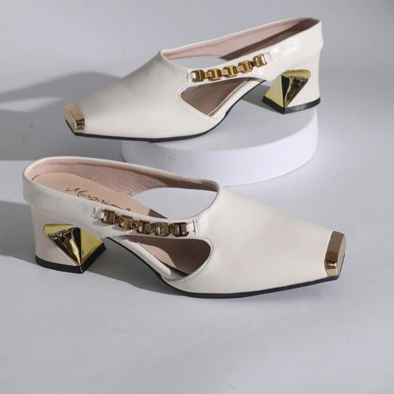 ⏰Flasht Sale 50% KORTING🔥Mules à bout carré et bout métallique pour femme✨👠