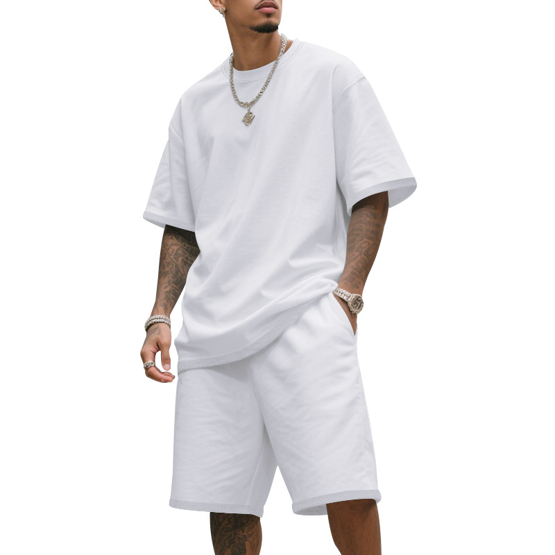 Heren Losse Sportset (T-shirt + Short) | Oversized Fit | Trekkoord Taille | 8 Kleuren
