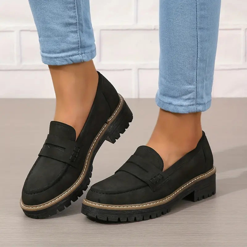 Dames Platform Loafers | Stevige Zool | Zachte Binnenzool | 7 Kleuren | Maten 36-43