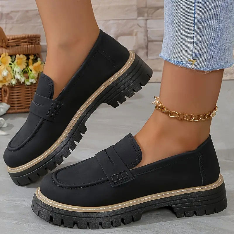 Dames Platform Loafers | Stevige Zool | Zachte Binnenzool | 7 Kleuren | Maten 36-43