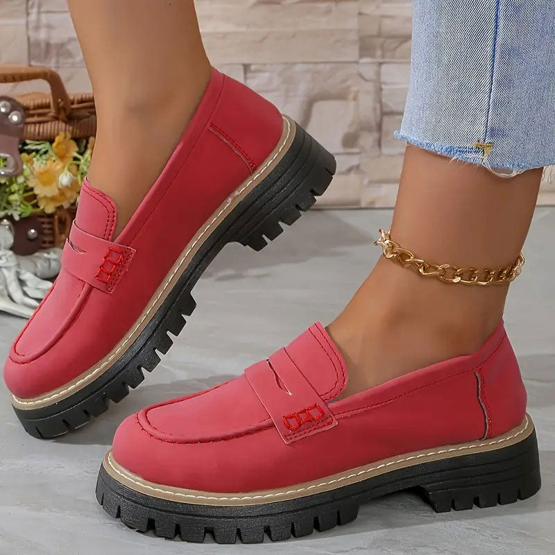 Dames Platform Loafers | Stevige Zool | Zachte Binnenzool | 7 Kleuren | Maten 36-43