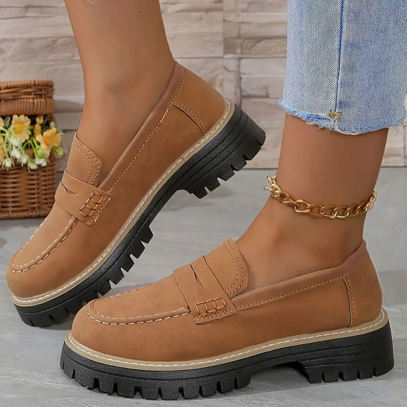 Dames Platform Loafers | Stevige Zool | Zachte Binnenzool | 7 Kleuren | Maten 36-43