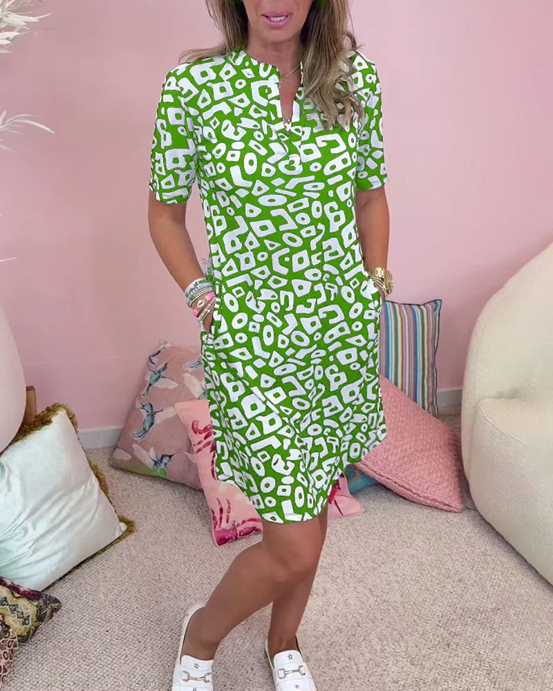 Roxy | V-hals jurk met halve mouw