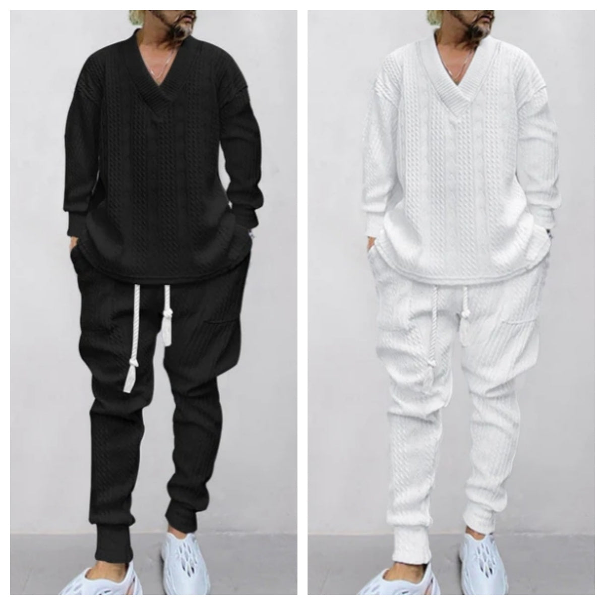 🎉Speciale prijs🎉V-hals loose sweatshirt en joggingbroek tweedelig voor heren