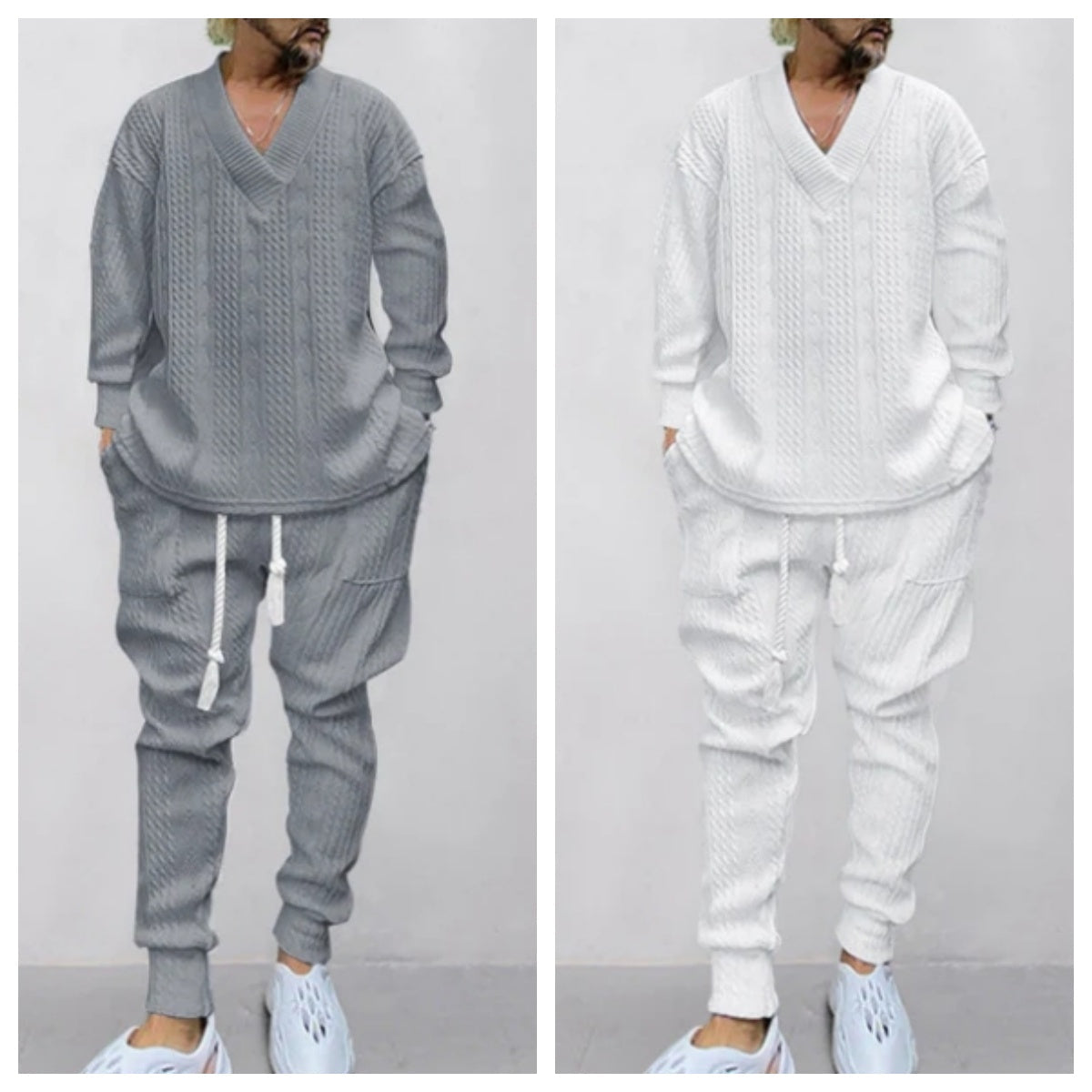 🎉Speciale prijs🎉V-hals loose sweatshirt en joggingbroek tweedelig voor heren