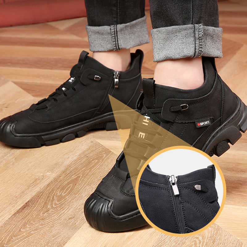 🔥Wintercadeau🔥 Leren herensneakers met inzet van synthetisch bont