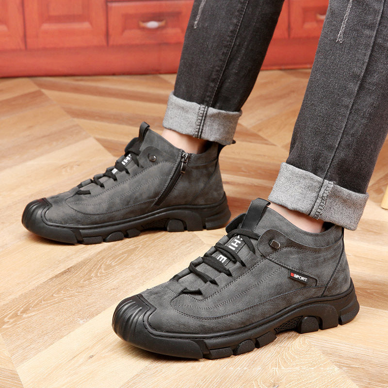 🔥Wintercadeau🔥 Leren herensneakers met inzet van synthetisch bont