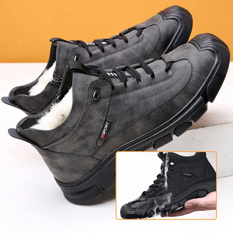 🔥Wintercadeau🔥 Leren herensneakers met inzet van synthetisch bont
