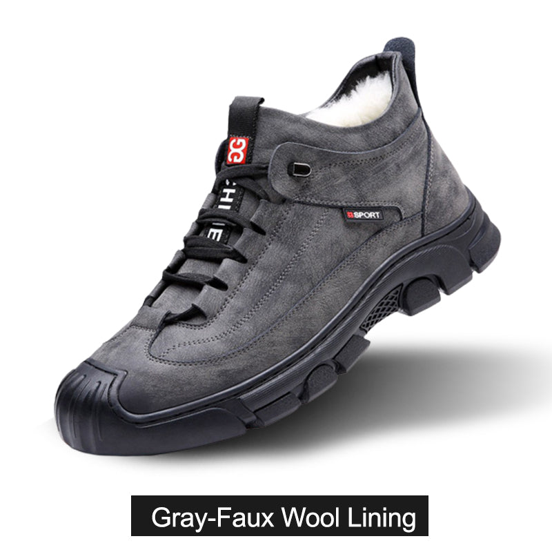 🔥Wintercadeau🔥 Leren herensneakers met inzet van synthetisch bont