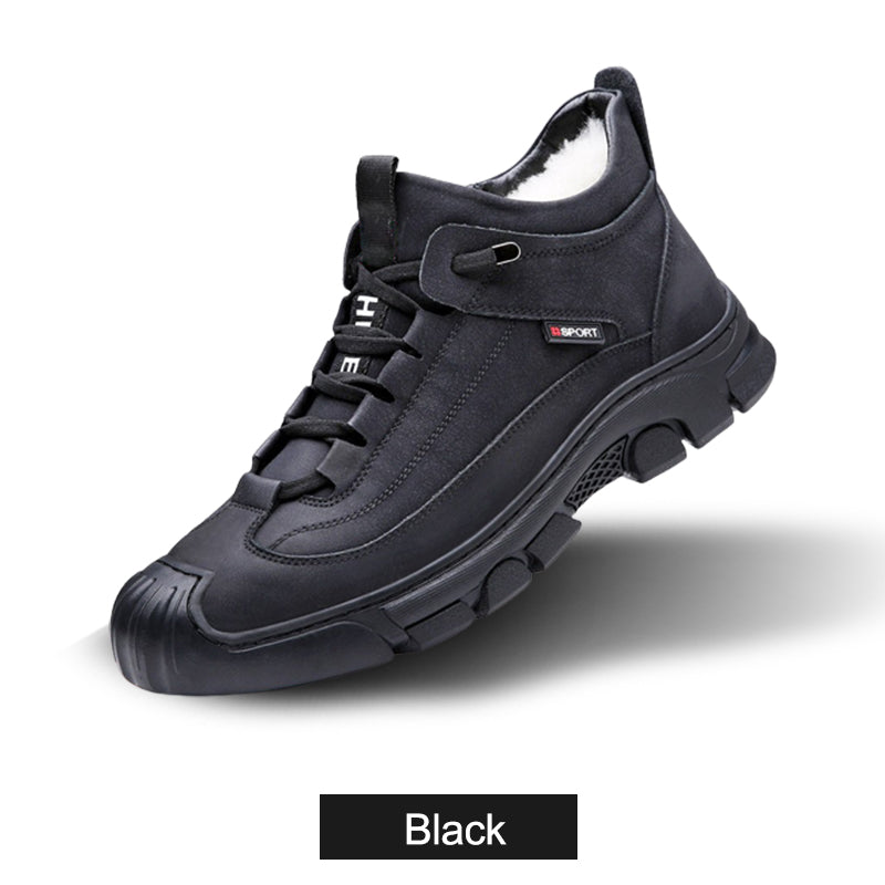 🔥Wintercadeau🔥 Leren herensneakers met inzet van synthetisch bont