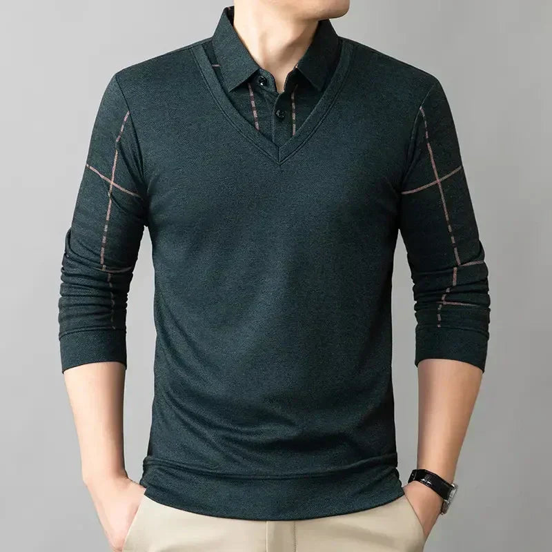 Herenband Faux Tweedelige Warme Top