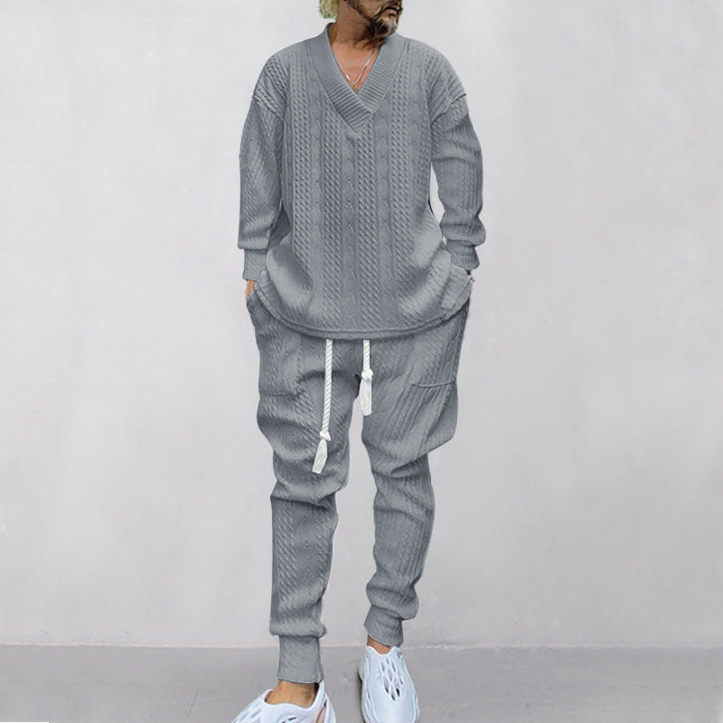 🎉Speciale prijs🎉V-hals loose sweatshirt en joggingbroek tweedelig voor heren