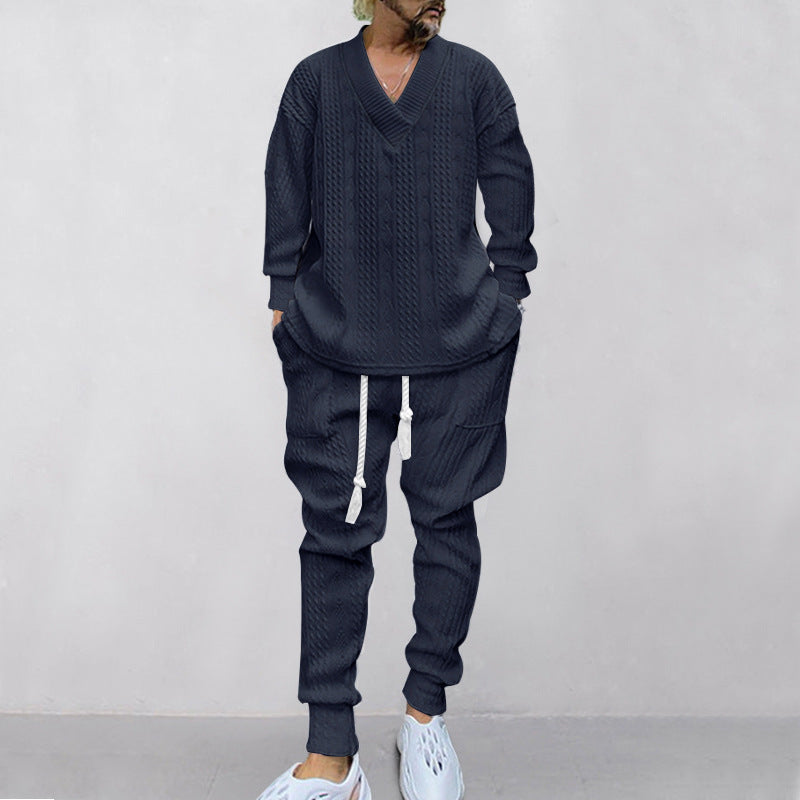 🎉Speciale prijs🎉V-hals loose sweatshirt en joggingbroek tweedelig voor heren