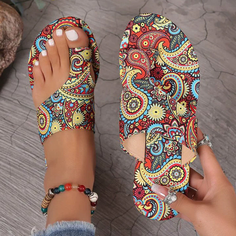 Lichtgewicht orthopedische platte sandalen voor dames🩴🎨Vintage en modern gecombineerd