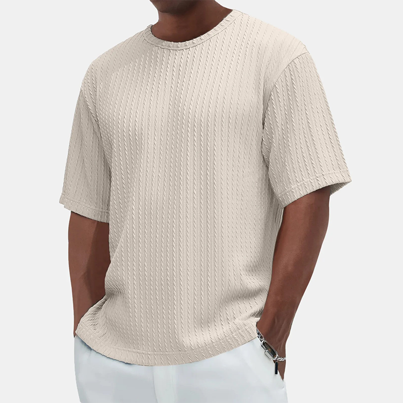 Heren Casual Veelzijdig Gestructureerd Crew Hals T-shirt