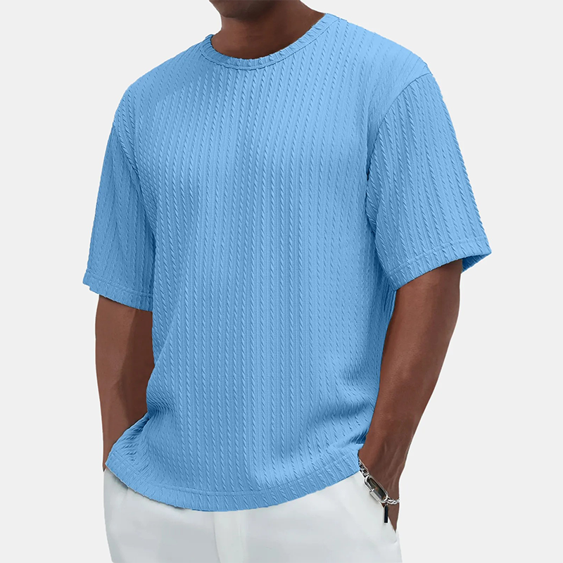 Heren Casual Veelzijdig Gestructureerd Crew Hals T-shirt