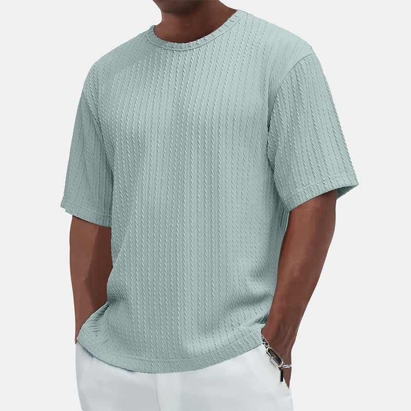 Heren Casual Veelzijdig Gestructureerd Crew Hals T-shirt