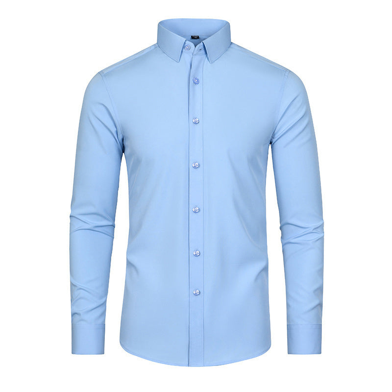 🔥Uitverkoop 50% Korting💖Zijdezacht, kreukvrij, effen stretch overhemd voor heren