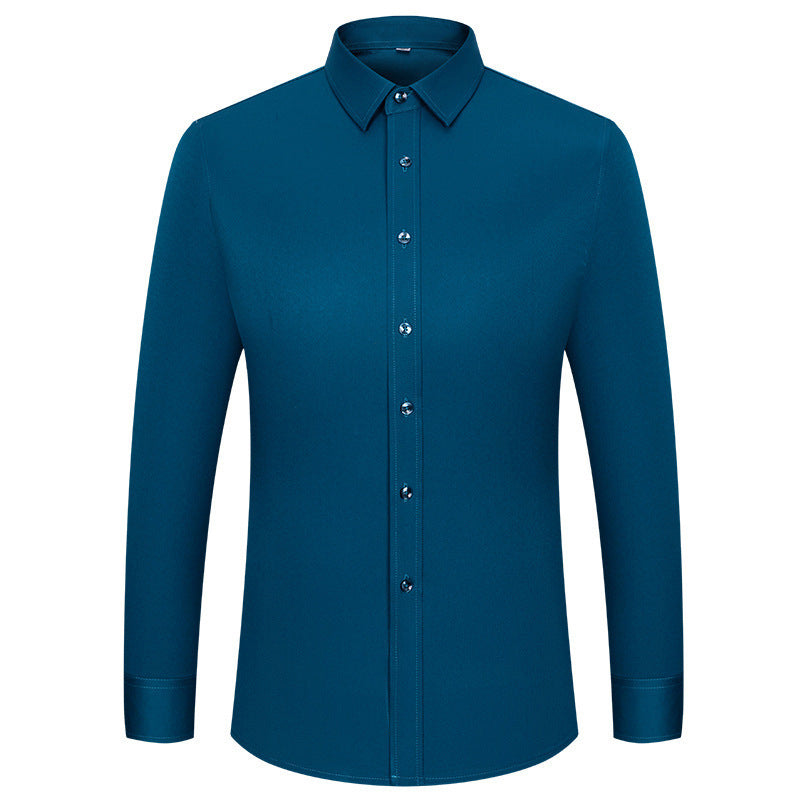 🔥Uitverkoop 50% Korting💖Zijdezacht, kreukvrij, effen stretch overhemd voor heren