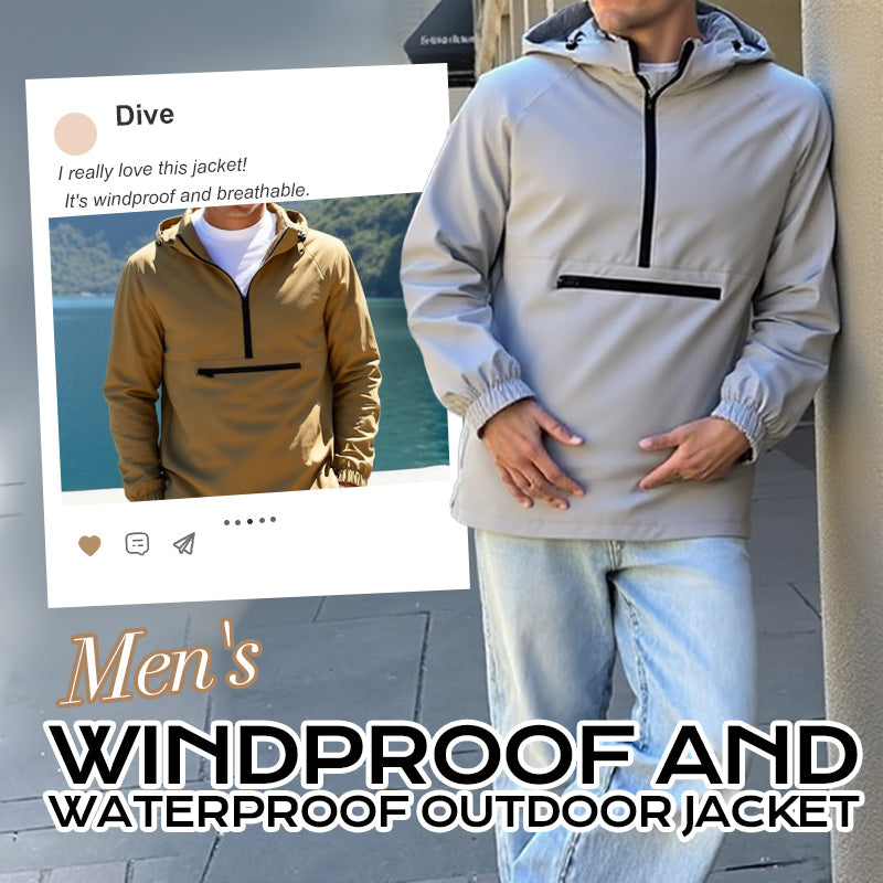 Wind- en waterdichte outdoorjas voor heren