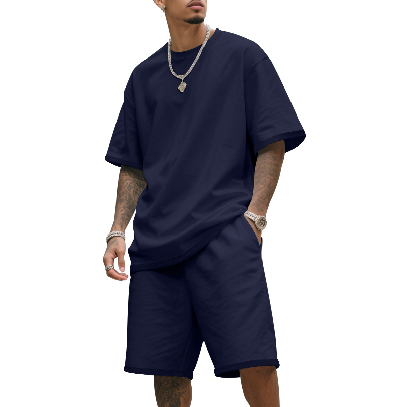 Heren Losse Sportset (T-shirt + Short) | Oversized Fit | Trekkoord Taille | 8 Kleuren