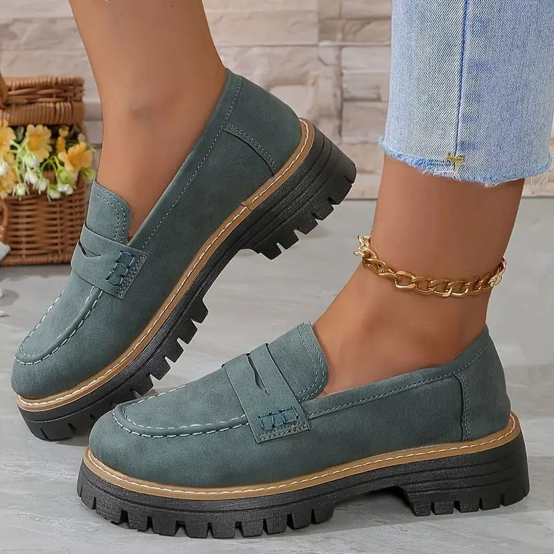 Dames Platform Loafers | Stevige Zool | Zachte Binnenzool | 7 Kleuren | Maten 36-43